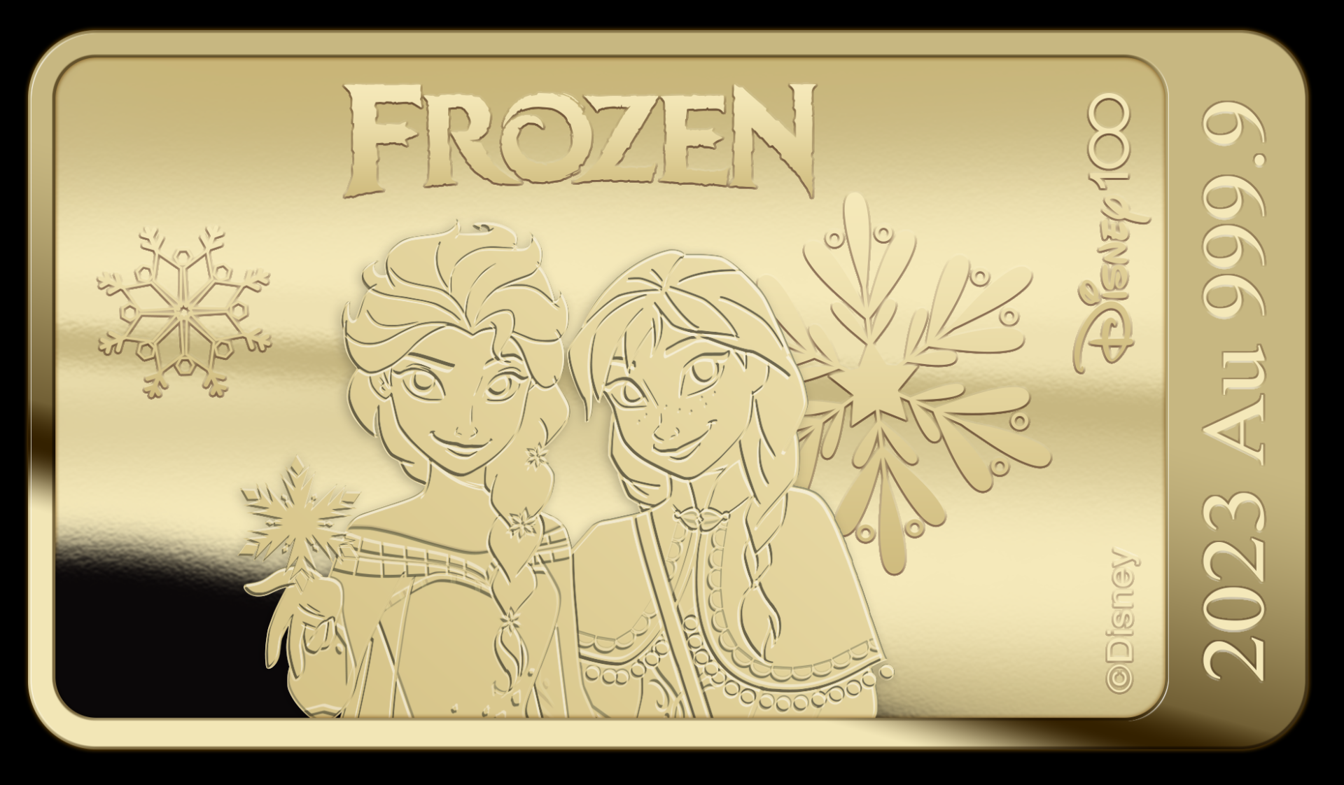 Lingot d'or Frozen – Disney 100 ans (1/100 oz)