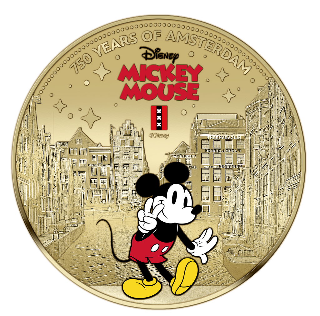 750 Years of Amsterdam – Mickey Mouse – Exclusive Gold plated Coin Set