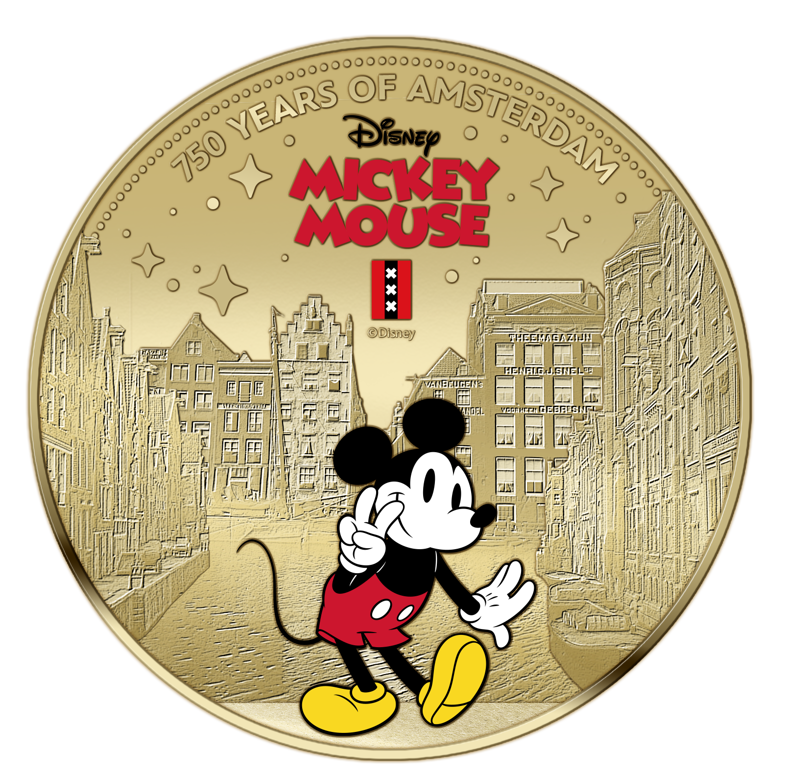 750 Years of Amsterdam – Mickey Mouse – Exclusive Gold plated Coin Set