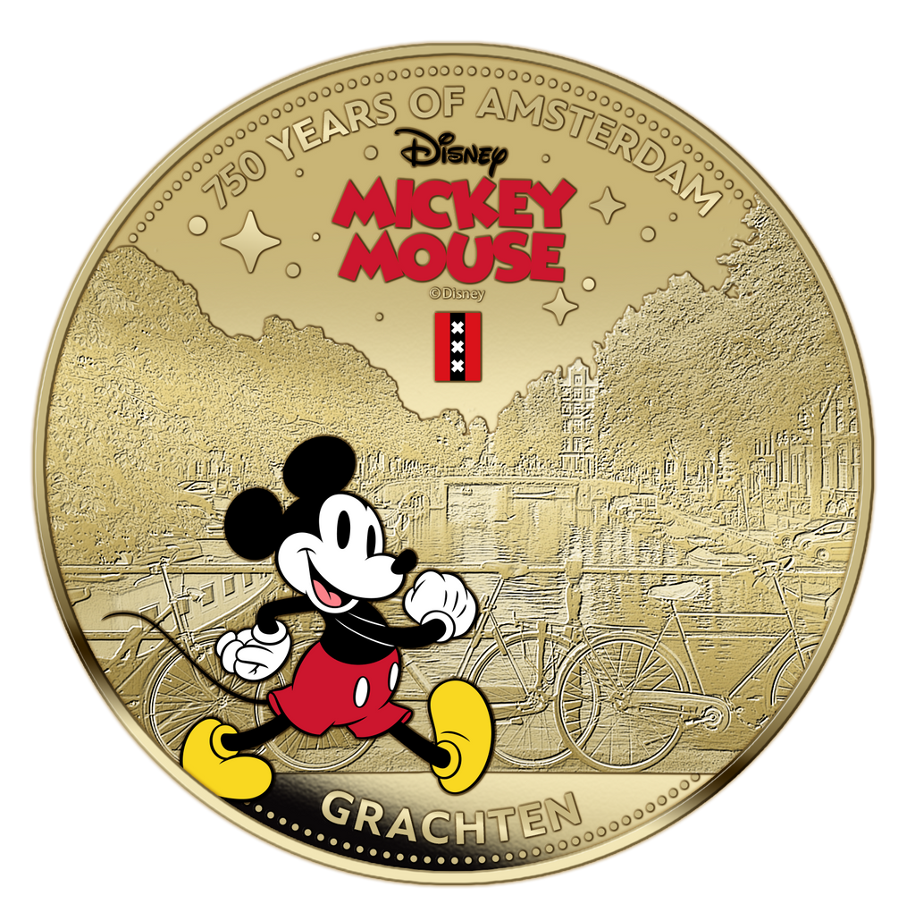 750 Years of Amsterdam – Mickey Mouse – Exclusive Gold plated Coin Set
