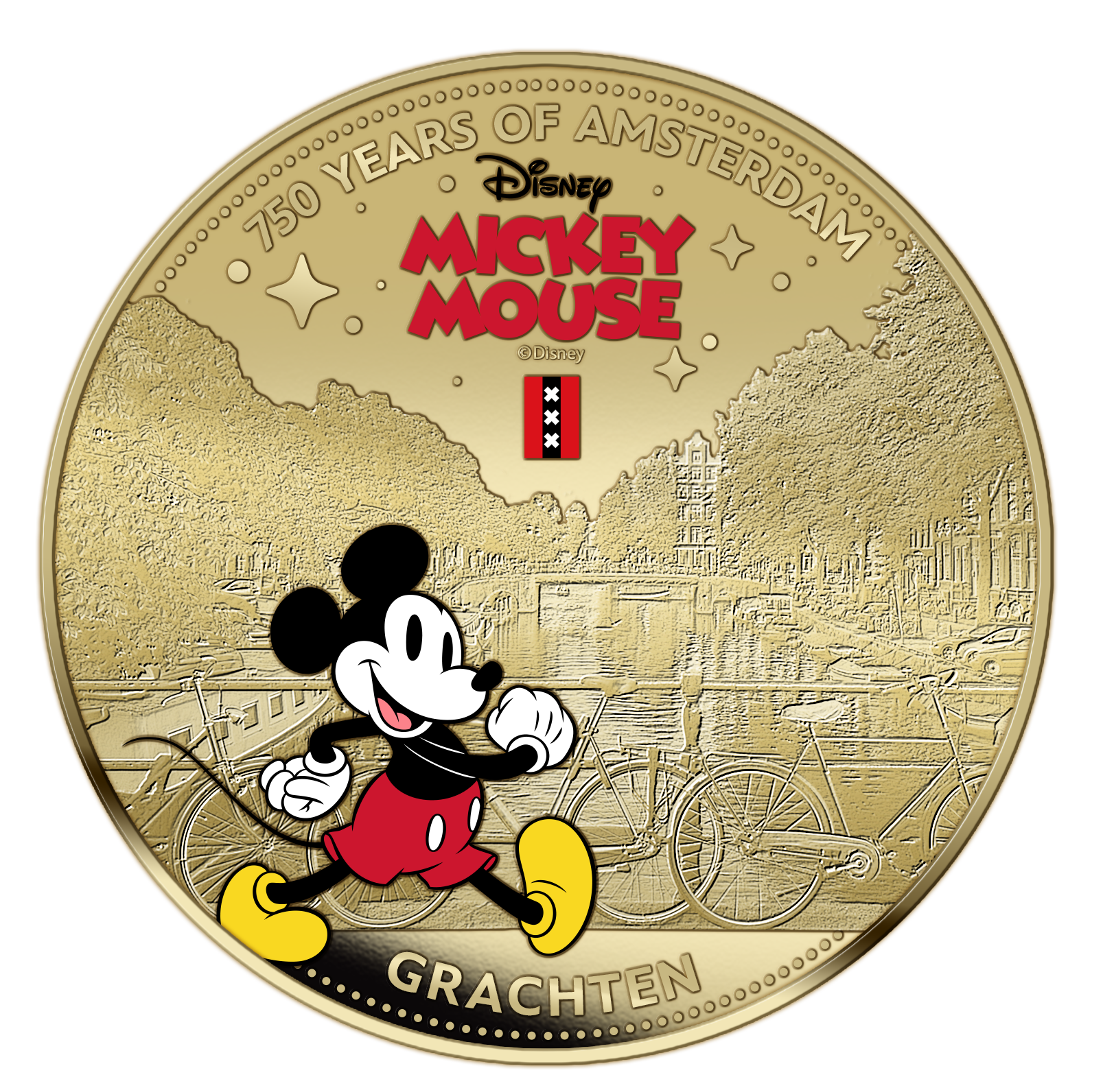 750 Years of Amsterdam – Mickey Mouse – Exclusive Gold plated Coin Set