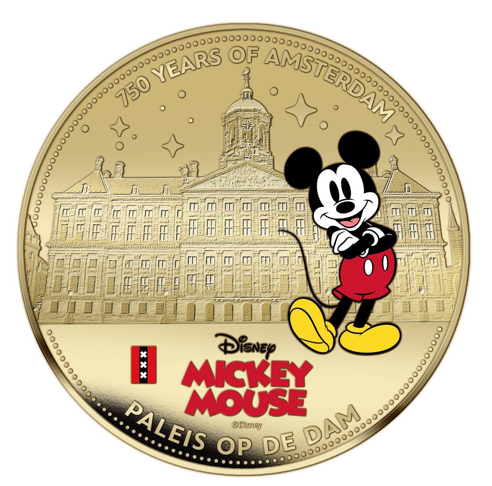 750 Years of Amsterdam – Mickey Mouse – Exclusive Gold plated Coin Set