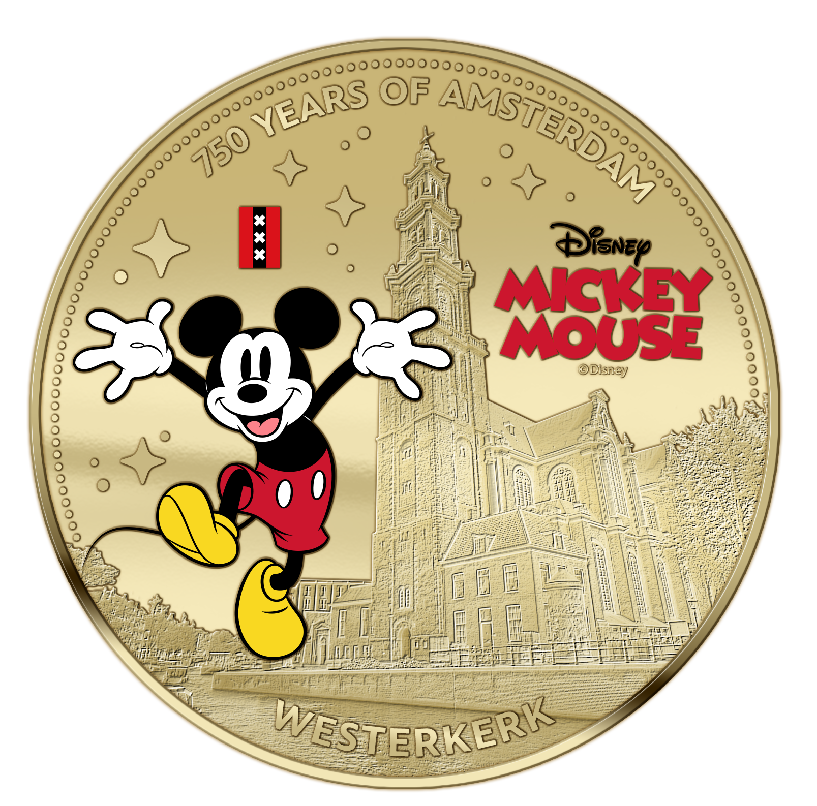 750 Years of Amsterdam – Mickey Mouse – Exclusive Gold plated Coin Set
