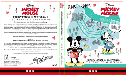 750 ans d'Amsterdam – Mickey Mouse – Coffret exclusif de pièces plaquées or